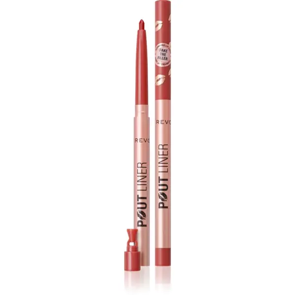 Revolution Pout Liner creion contur pentru buze pentru volum maxim culoare Burnt Cherry Red 0.2 g