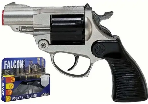 Revolver pentru copii Villa Giocattoli Falcon Silver - Cu capse, 12 focuri