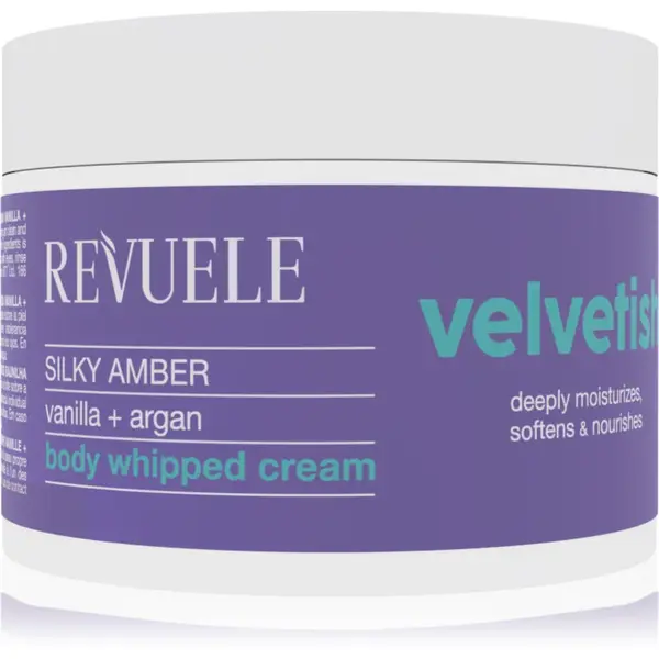 Revuele Velvetish Silky Amber Body Whipped Cream crema de corp hidratanta Vanilla + Argan 300 ml