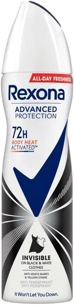 Rexona Advanced Protection Spray deodorant Invisible Black & White, 150 ml
