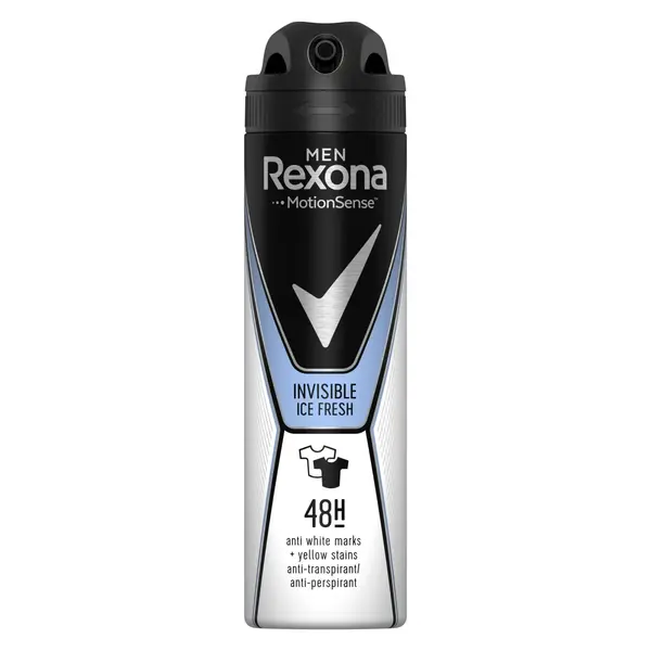 Rexona Deodorant spray, Barbati, 150 ml, Invisible Ice Fresh