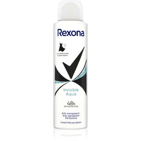 Rexona Invisible Aqua spray anti-perspirant impotriva petelor albe si galbene 150 ml