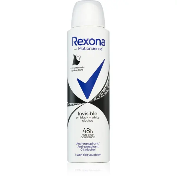 Rexona Invisible Black and White spray anti-perspirant impotriva petelor albe si galbene 150 ml