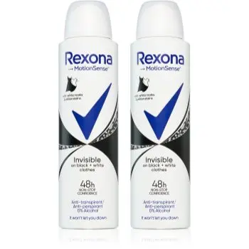 Rexona Invisible Black and White spray anti-perspirant impotriva petelor albe si galbene