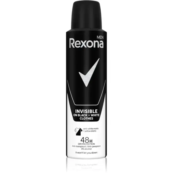 Rexona Men Invisible spray anti-perspirant impotriva petelor albe 150 ml