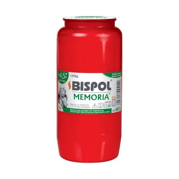 Rezerva Candela Bispol cu Ulei Rosu, 100 Ore, Inaltime 14 cm