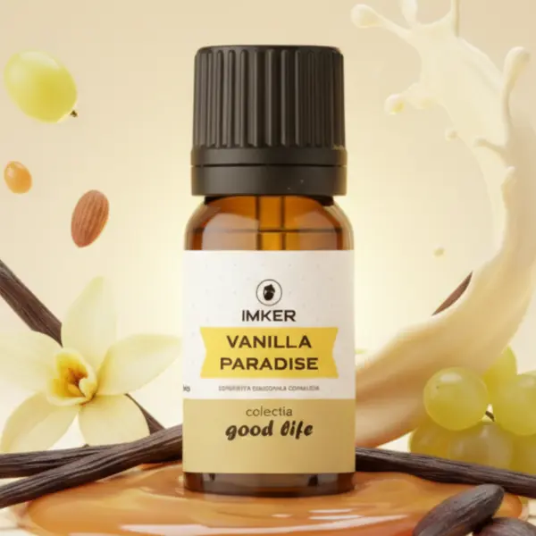 Rezervă parfum ambient IMKER aroma VANILLA PARADISE - printre arome: vanilie, caramel, mosc alb 10 ml