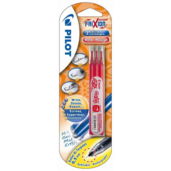 Rezerva roller Pilot Frixion Point rosu blister 3 bucati/set Rezerva roller Pilot Frixion Point rosu blister 3 bucati/set