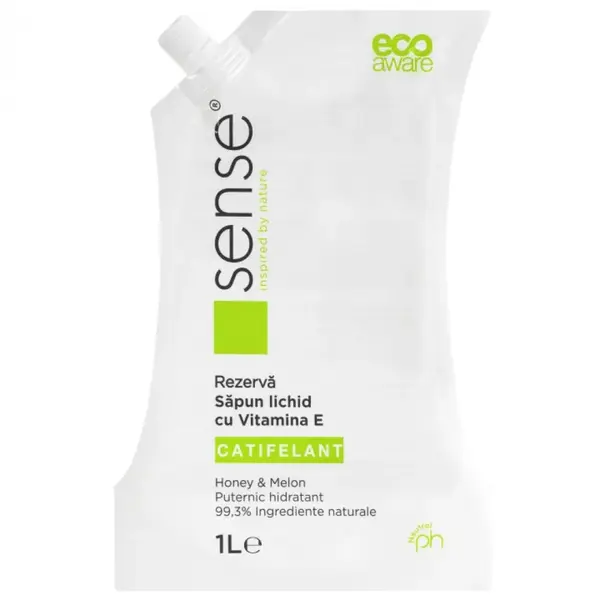 Rezerva sapun gel catifelant cu parfum Honey Melon Sense 1L Sapun gel catifelant 1l rezerva Sense Honey melon