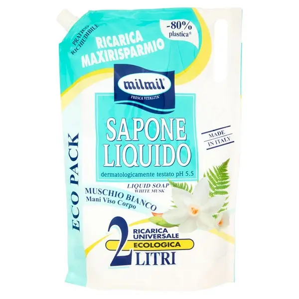 Rezerva Sapun Lichid cu Mosc Alb Mil Mil, 2 l
