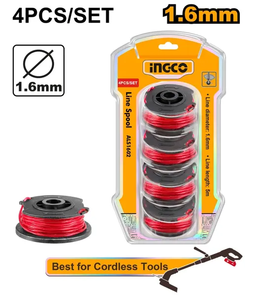 Rezerva Tambur Motocoasa 5m 1.6mm Set 4buc INGCO ALS1602
