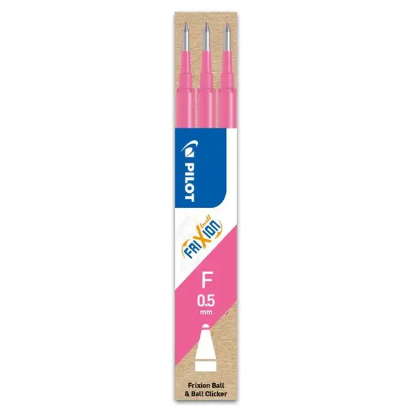 Rezerve roller Pilot Frixion Ball & Clicker 0.5 mm 3 buc/set diverse culori Rezerve roller Pilot Frixion Ball & Clicker 0.5 mm 3 buc/set diverse culori roz