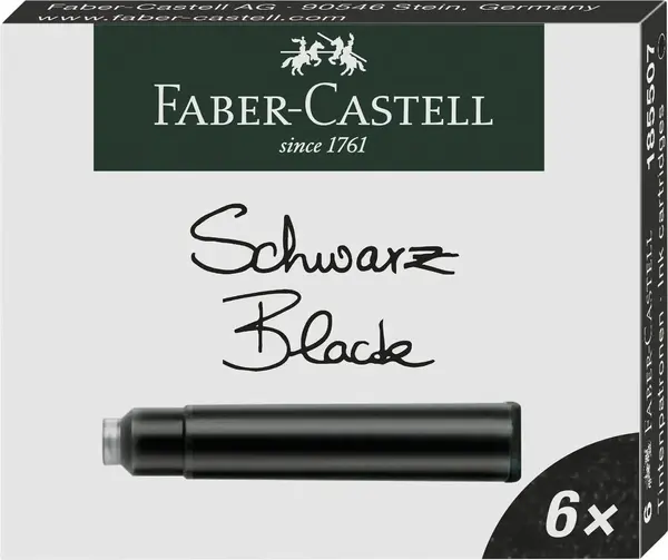 Rezerve stilou mici Faber-Castell cerneala neagra 6 buc/cutie Rezerve stilou mici Faber-Castell cerneala neagra 6 buc/cutie