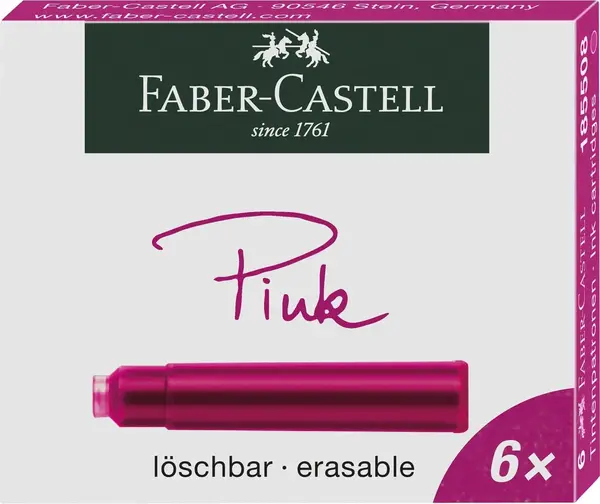 Rezerve stilou mici Faber-Castell cerneala roz 6 buc/cutie Rezerve stilou mici Faber-Castell cerneala roz 6 buc/cutie