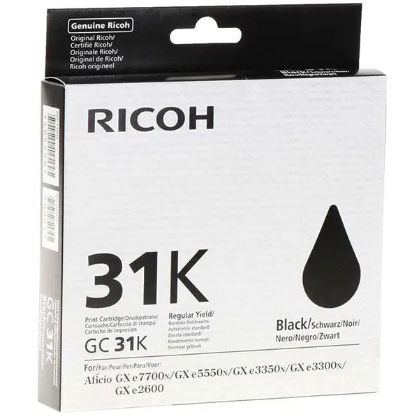 RICOH CARTUS GEL BLACK GC-31K 405688 1,5K ORIGINAL RICOH AFICIO GX E3300N