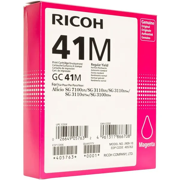 RICOH CARTUS TONER MAGENTA 405763 GC-41M 2,2K ORIGINAL RICOH AFICIO SG 3100SNW