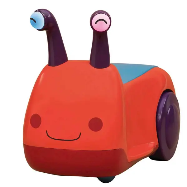 Ride-On fara pedale pentru copii B.Toys melc cu lumini si sunete, scaun ergonomic, loc depozitare jucarii, greutate maxima admisa 23 kg