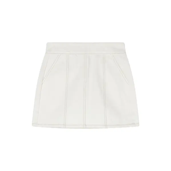 Rigid denim mini skirt white 29
