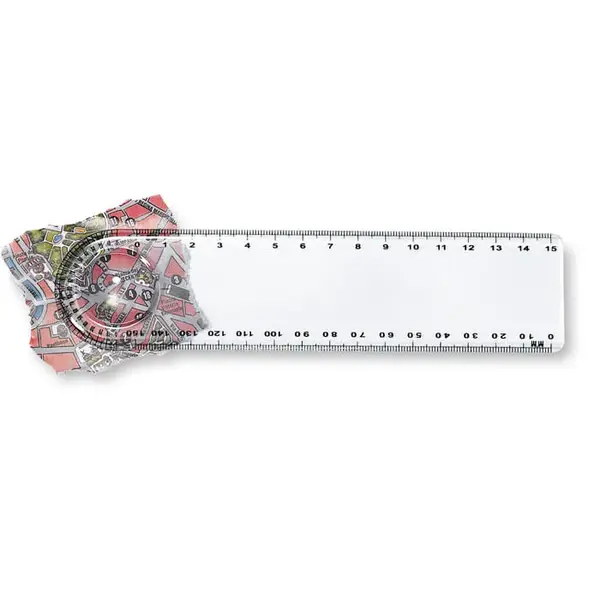 Rigla cu lupa de 15 cm, plastic Rigla cu lupa de 15 cm, plastic