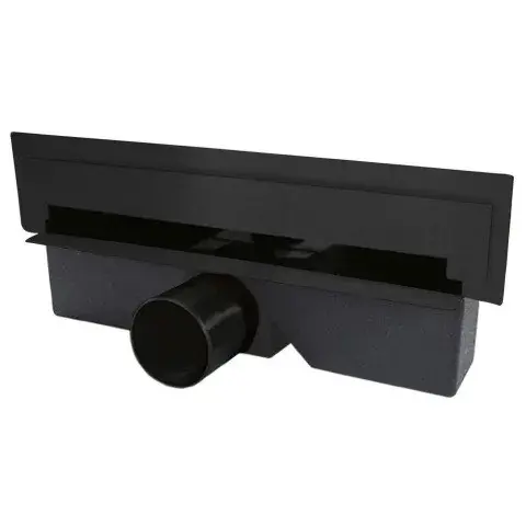 Rigola dus incastrata din otel inoxidabil 30 cm, finisaj negru, Wall Slim Ferro