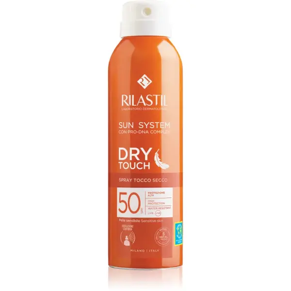 Rilastil Sun System Dry Touch spray protector pentru plajă SPF 50 200 ml