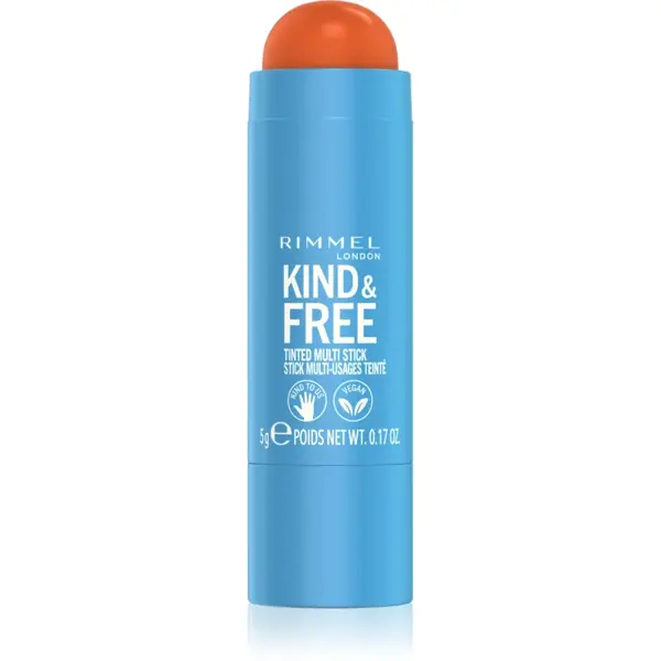 Rimmel Kind & Free machiaj multifuncțional pentru ochi, buze și față culoare 004 Tangerine Dream 5 g