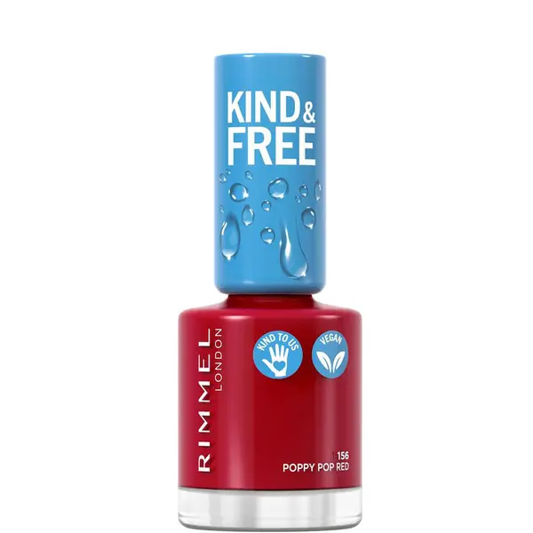 Rimmel Kind & Free Nail Polish 8ml - 156 Poppy Pop Red