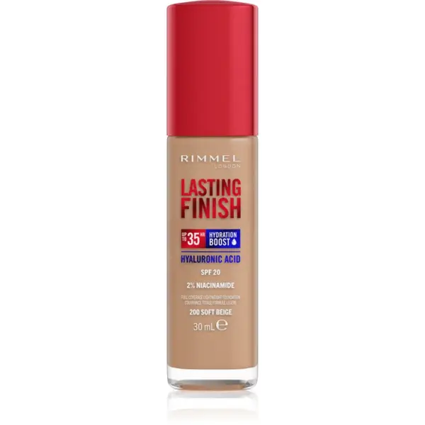 Rimmel Lasting Finish 35H Hydration Boost make up hidratant SPF 20 culoare 200 Soft Beige 30 ml