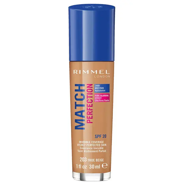 Rimmel Match Perfection 24Hr Liquid Foundation SPF20 30ml - 203 True Beige