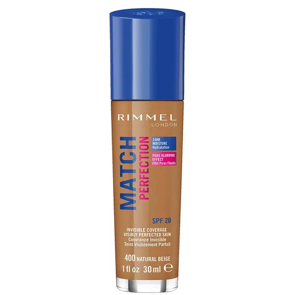 Rimmel Match Perfection 24Hr Liquid Foundation SPF20 30ml - 400 Natural Beige