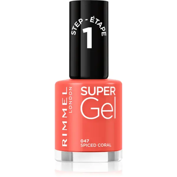 Rimmel Super Gel gel de unghii fara utilizarea UV sau lampa LED culoare 047 Spiced Coral 12 ml