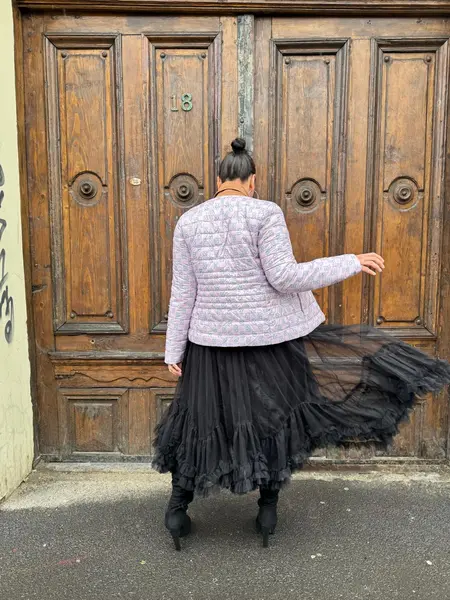 Rinascimento Geacă reversibilă piersică/ lila logo - S INTL