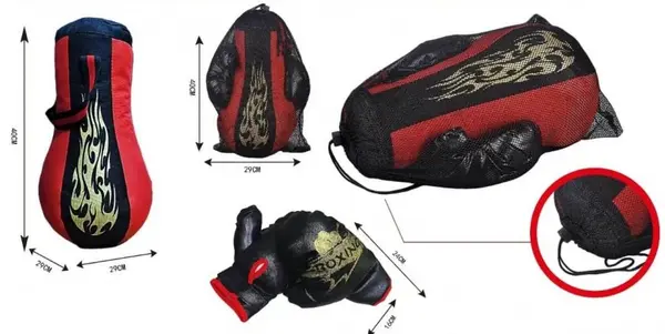 Ring de box pentru copii 40 cm cu manusi si sac
