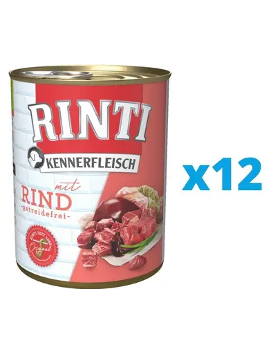 RINTI Kennerfleisch Beef hrana caini, cu vita 12 x 400 g