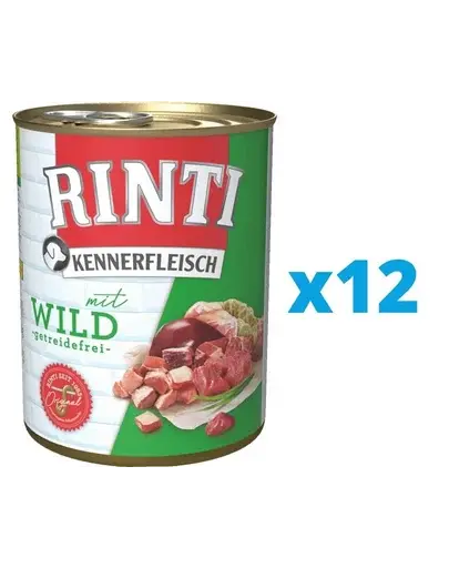 RINTI Kennerfleisch Game hrana caini, cu vanat 12 x 400 g