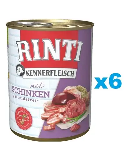 RINTI Kennerfleisch Ham cu sunca 6x400 g conserve pentru caini