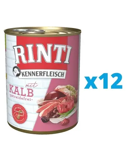 RINTI Kennerfleisch Veal hrana caine cu vitel si organe 12 x 400 g
