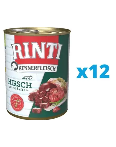 RINTI Kennerfleisch Venison hrana umeda caini adulti 12 x 800 g, cu vanat