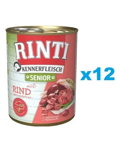 RINTI Kennerfleish Senior Beef 12x400 g cu vita, pentru caine senior