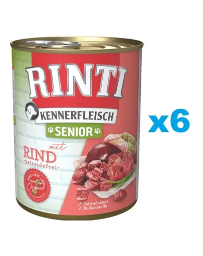 RINTI Kennerfleish Senior Beef 6x400 g cu vita pentru caini mai batrani