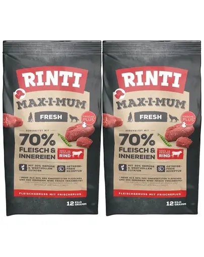 RINTI MAX-I-MUM Beef hrana uscata caini adulti, cu vita 2 x 12 kg