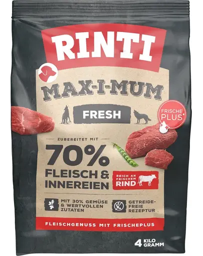 RINTI MAX-I-MUM Beef hrana uscata pentru caini adulti, cu vita 4 kg