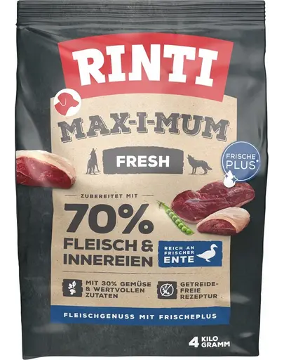 RINTI MAX-I-MUM Duck hrana uscata pentru caini adulti, cu rata 4 kg