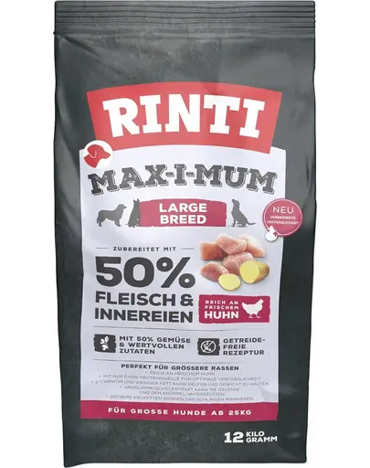 RINTI MAX-I-MUM Large Breed Chicken hrana caini rase mari, cu pui 12kg