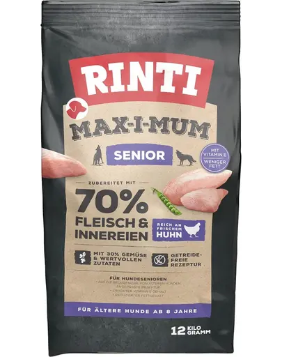 RINTI MAX-I-MUM Senior Chicken hrana uscata pentru caini seniori, cu pui 12 kg