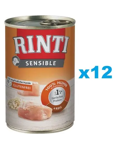 RINTI Sensible conserve cu pui si orez, pentru caini 12x400 g