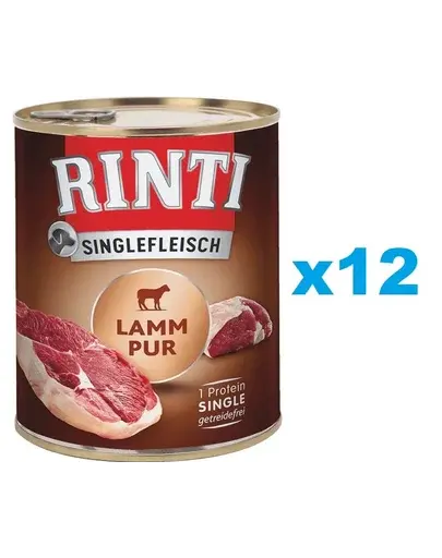 RINTI Singlefleisch Lamb Pure miel 12x800 g aliment caini, monoproteic