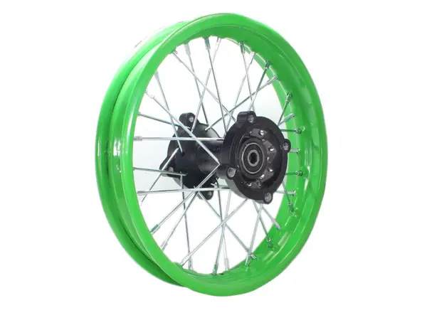 Roata completa spate cross 125cc, dimensiuni 1.85x12 , culoare verde