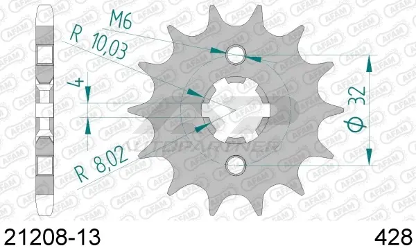 Roata dintata AFAM 21208-13