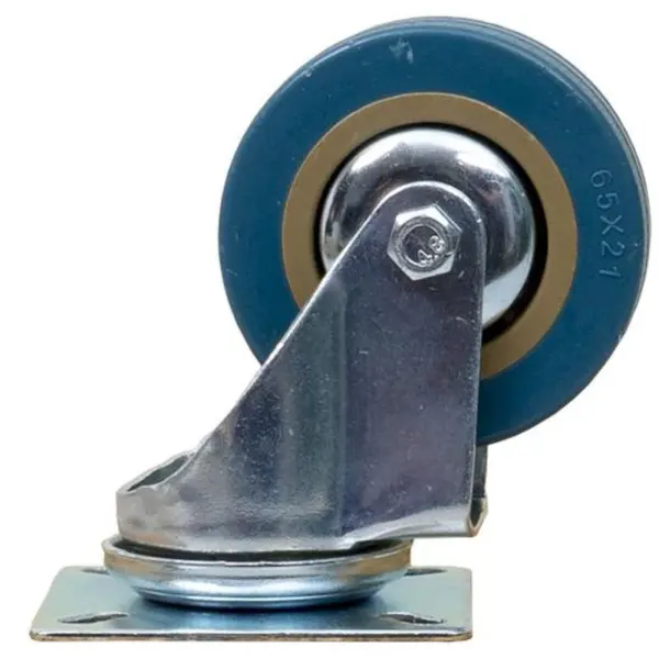 Roata Pivotanta pentru Mobila, 2.5 inch, Rola de Cauciuc, Albastru